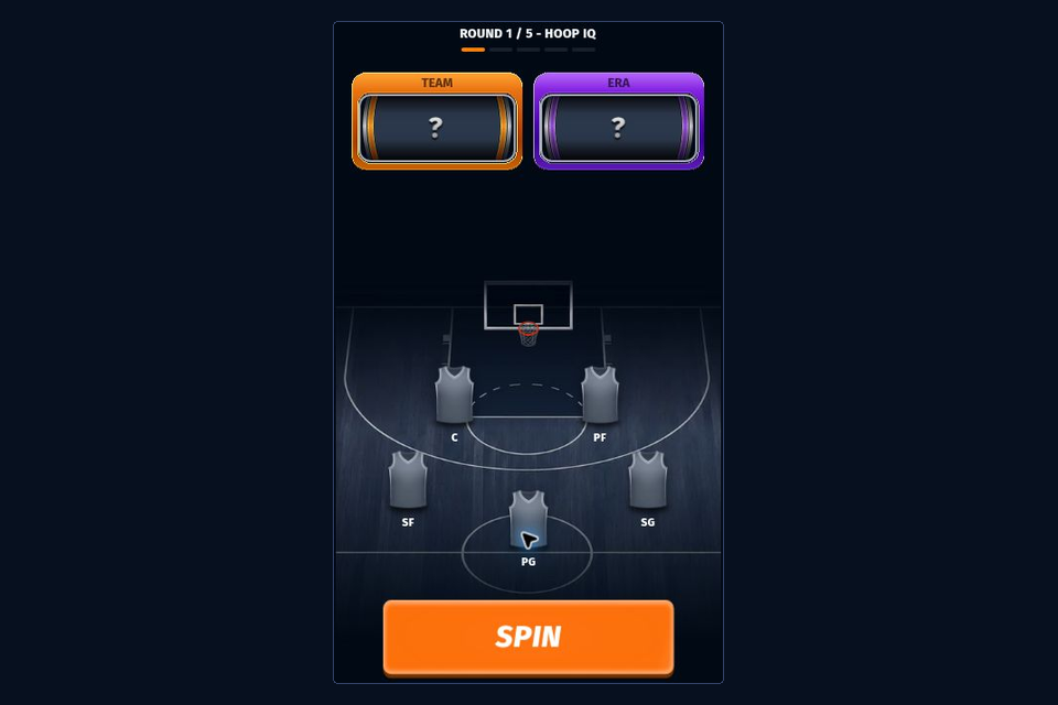 Genuine portrait-shaped NBA draft board used as an orientation reference