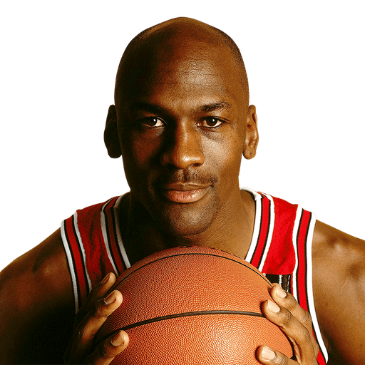 Authentic square portrait photograph of Michael Jordan